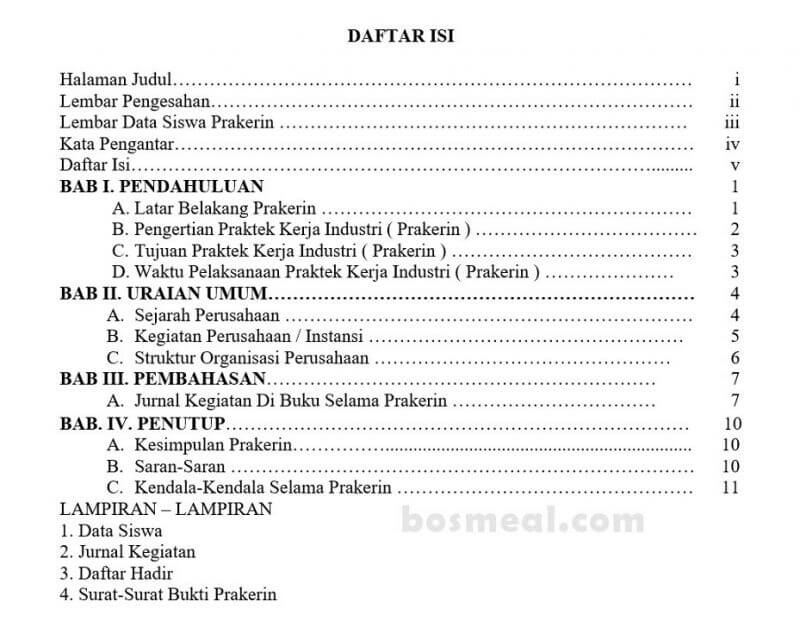 Contoh Daftar Isi Skripsi, Makalah, Proposal, Laporan Yang Benar