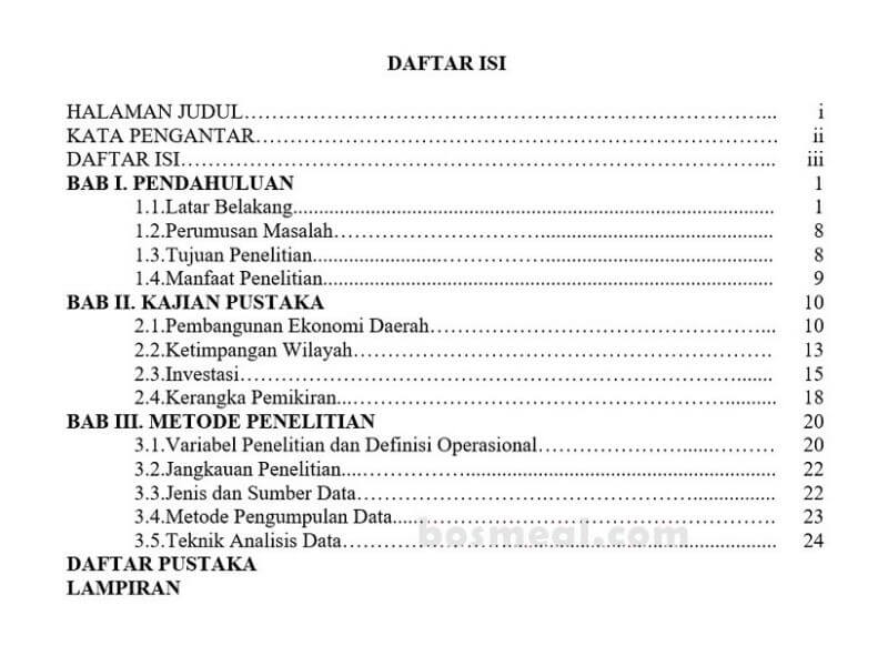 Contoh Daftar Isi Makalah, Proposal, Skripsi & Laporan Yang Benar