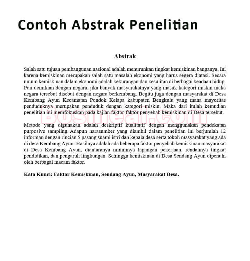 8 CONTOH Abstrak Skripsi, Karya Ilmiah, Jurnal Penelitian & Tesis