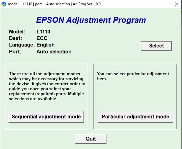 Download Resetter Epson L1110 rar FullGratis   Cara Reset