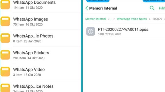 Cara Save Voice Note WhatsApp Manual Rename