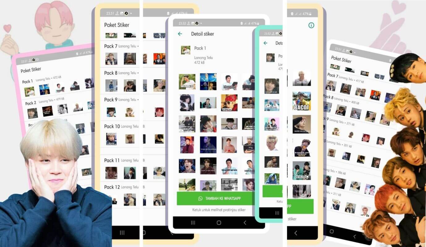 Stiker WA KPOP, NTC, BTS, Blackpink, Drakor Lucu Ngakak